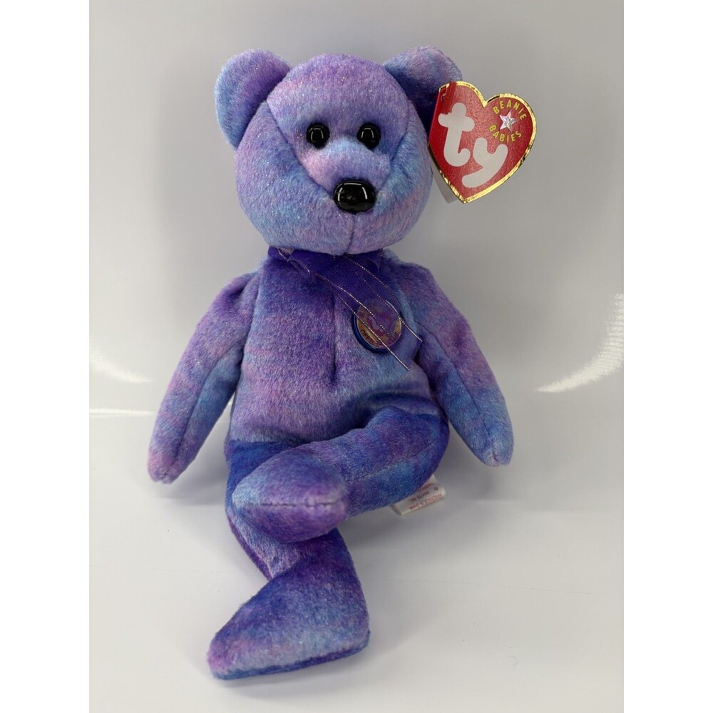 Ty Beanie Baby CLUBBY IV (4) with Gold Button Bear 8.5" MWMTs Stuffed Animal Toy